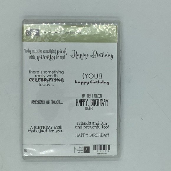 Stampin Up 131350 REMEMBERING YOUR BIRTHDAY Stamp Set Unused - Picture 1 of 3